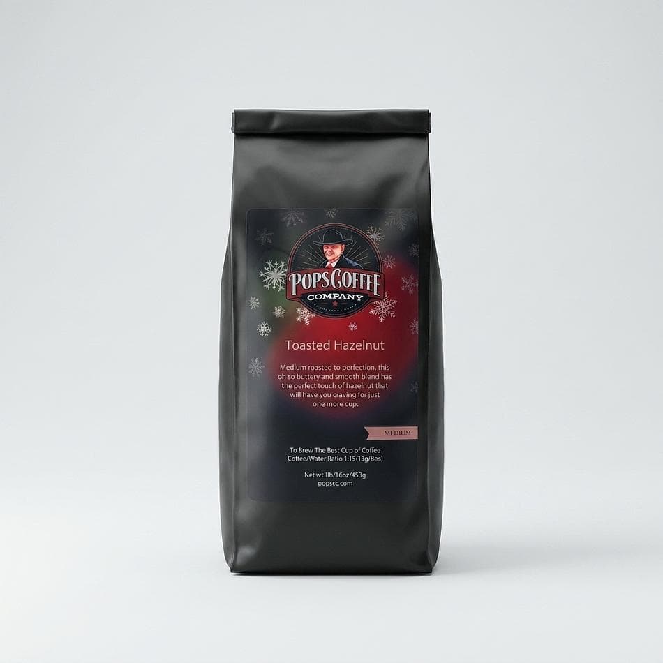 Hazelnut Flavored Coffee, Toasted Hazelnut Notes, Smooth Medium Roast, 1 lb Bag, Whole Bean or Ground