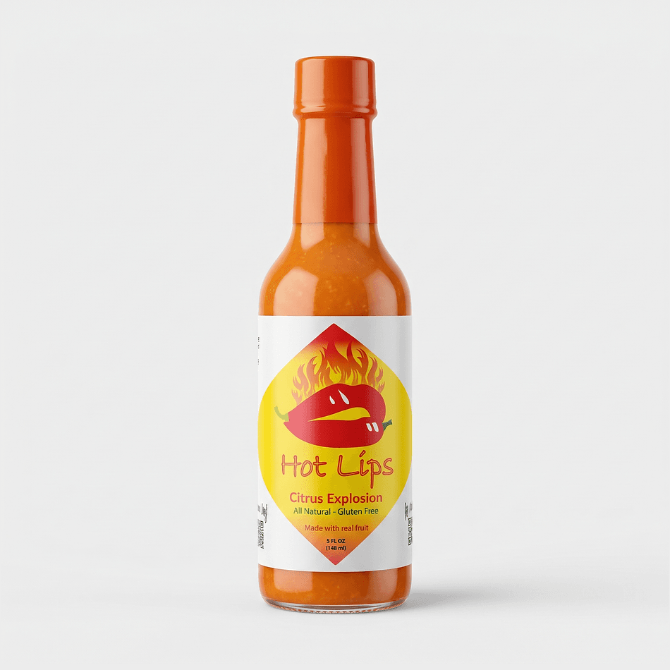 Citrus Hot Sauce, Real Fruit Blend, Sweet & Zesty Heat, 5 oz Glass Bottle