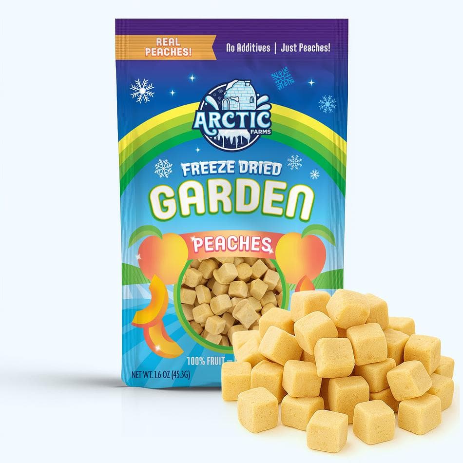 Freeze-Dried Peach Pieces, Naturally Sweet, 100% Real Fruit Snack with No Added Sugar, Large Resealable Bag (1.6 oz)