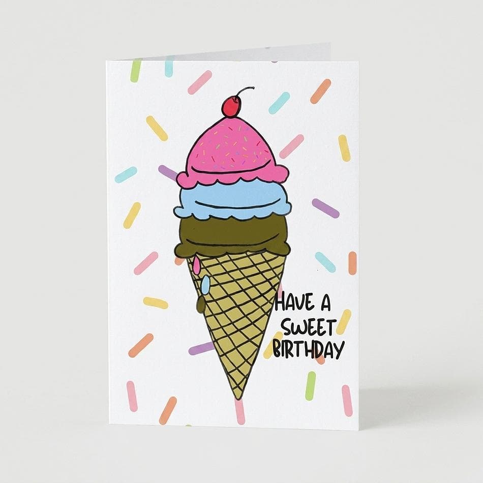 Birthday Greeting Card, 100% Recycled Paper, Blank Inside, A2 (4.25 x 5.5 in), Kraft Envelope Included