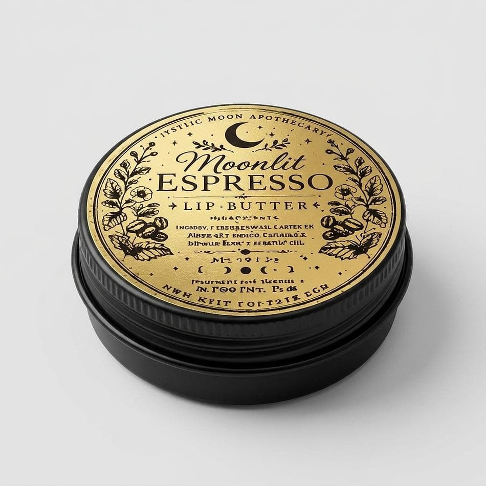 Espresso Lip Butter, Beeswax & Mango Butter, Long-Lasting Hydration, 1 oz Tin