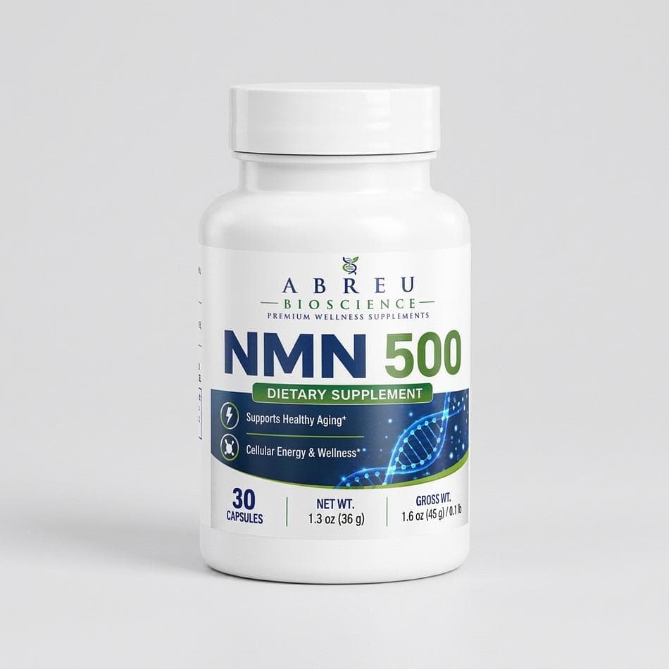 NMN Capsules 500 mg (β-Nicotinamide Mononucleotide), NAD+ Support for Cellular Energy & Healthy Aging, 30 Capsules