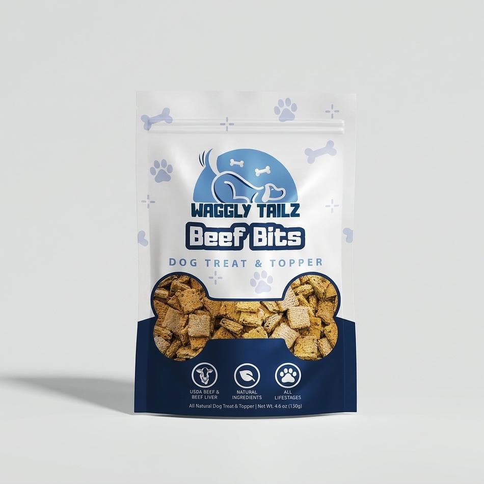 Dehydrated Dog Treats, Beef & Beef Liver, High-Value Reward, 6 oz Bag