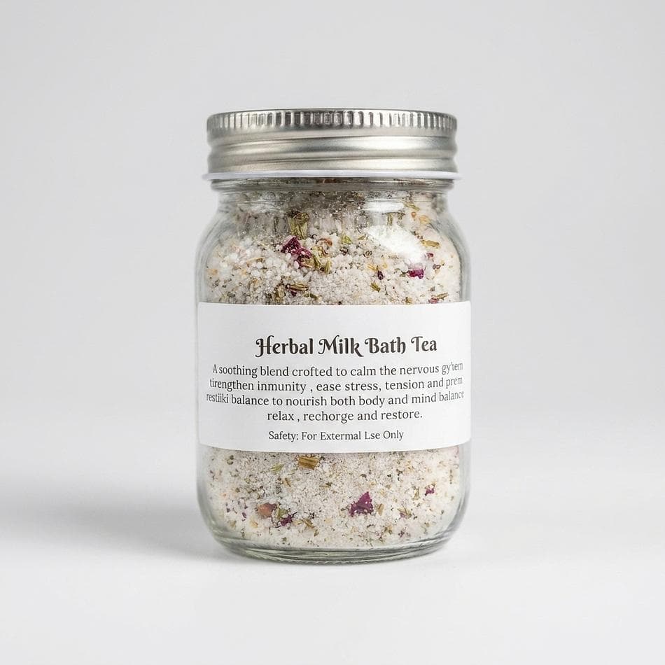 Herbal Milk Bath Tea, Coconut Milk Powder & Botanical Herbs, Moisturizing Spa Soak, 1 Bag (Size Not Listed)