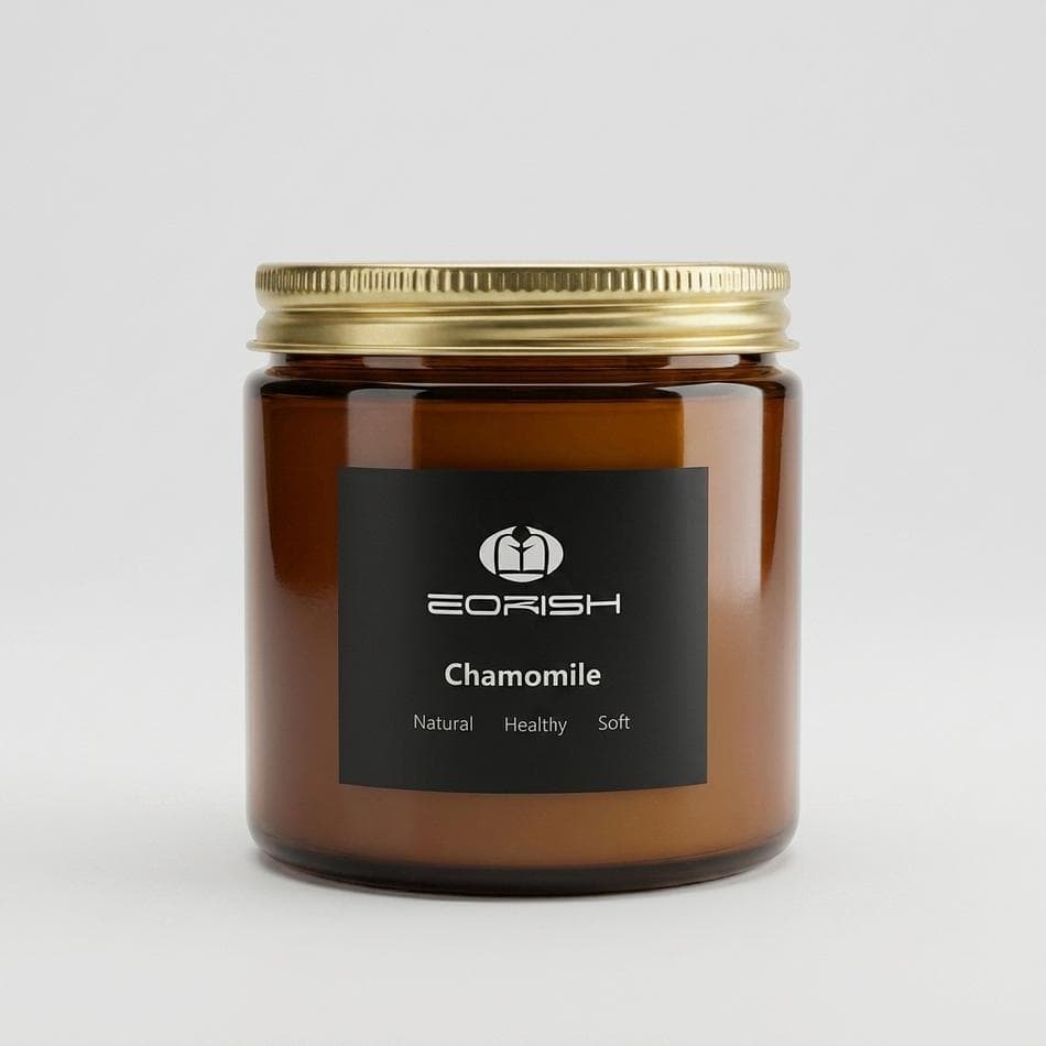 Chamomile Scented Candle, Blue Eucalyptus & Cedarwood, Relaxing Spa Aroma, 4 oz Jar Candle, Single Candle