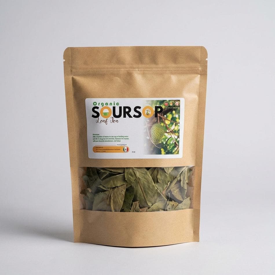 Organic Dried Soursop Leaves (Annona muricata) — Whole Leaves for Herbal Tea, 2 oz