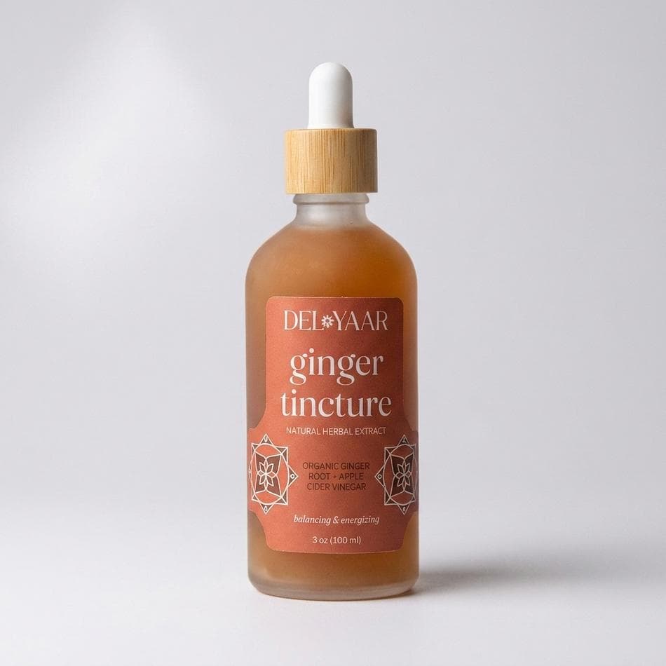 Ginger Turmeric Vinegar Tincture, Organic Ginger Root & Turmeric, Digestive Tonic Drops, Alcohol-Free, Dropper Bottle