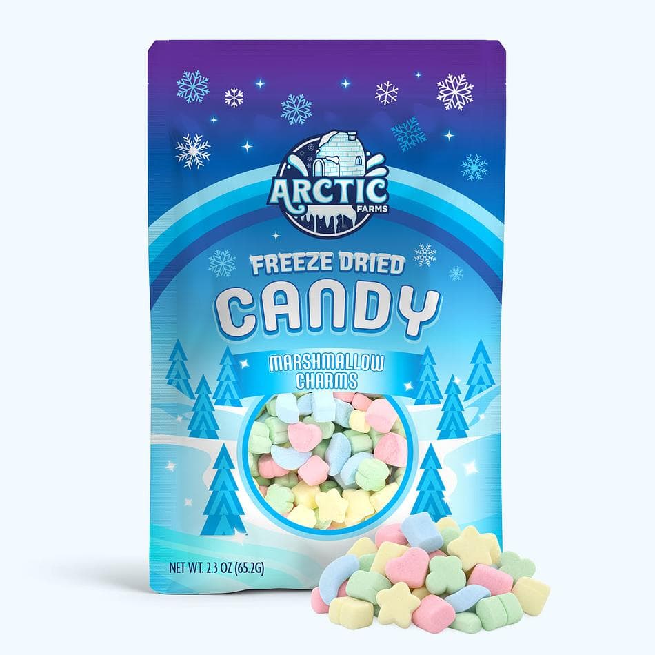 Freeze-Dried Marshmallow Charms, Cereal Marshmallow Bits, Crunchy Toppings for Hot Cocoa & Desserts, Large Resealable Bag (2.3 oz)
