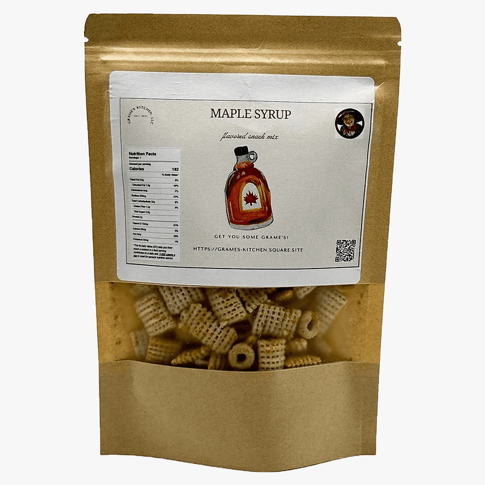 Maple Snack Mix, Maple Syrup Flavor, Sweet Crunchy Pretzels, Nut-Free Option, 2.5 oz Bag
