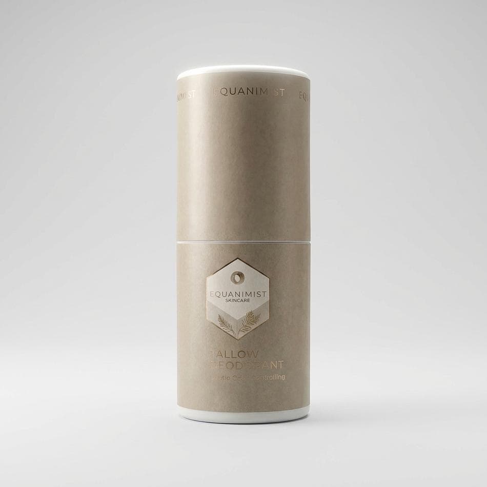 Tallow Deodorant Stick, Grass-Fed Beef Tallow & Bergamot, All-Day Odor Control, Aluminum-Free, Twist-Up Stick