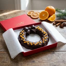 Sicilian Orange 75% Solomon Islands Christmas Chocolate Wreath-1