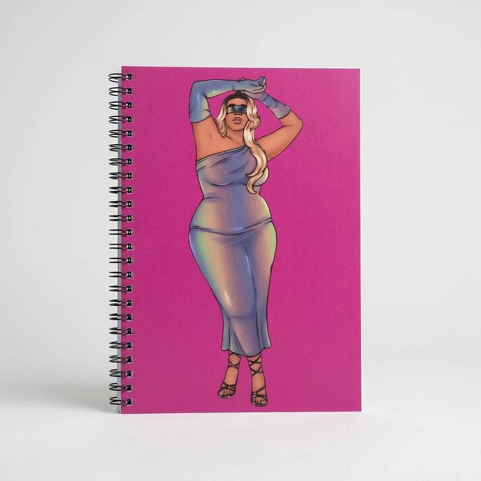 Spiral Ruled Notebook, 90gsm Paper, Magenta Fashion Cover, Easy Tear Metal Spiral, 6x8 in, 118 Pages, Document Pocket