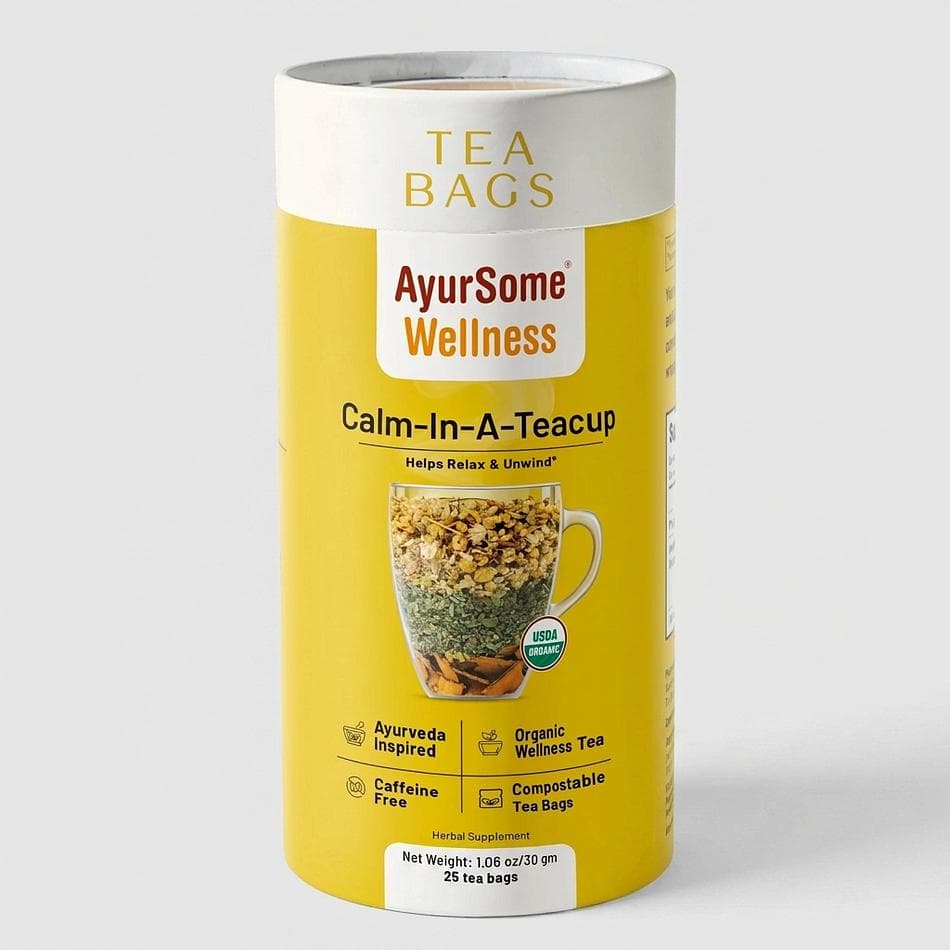 Organic Sleep Tea, Chamomile + Lemon Balm + Cinnamon, Relax & Digest Support, 25 Compostable Tea Bags