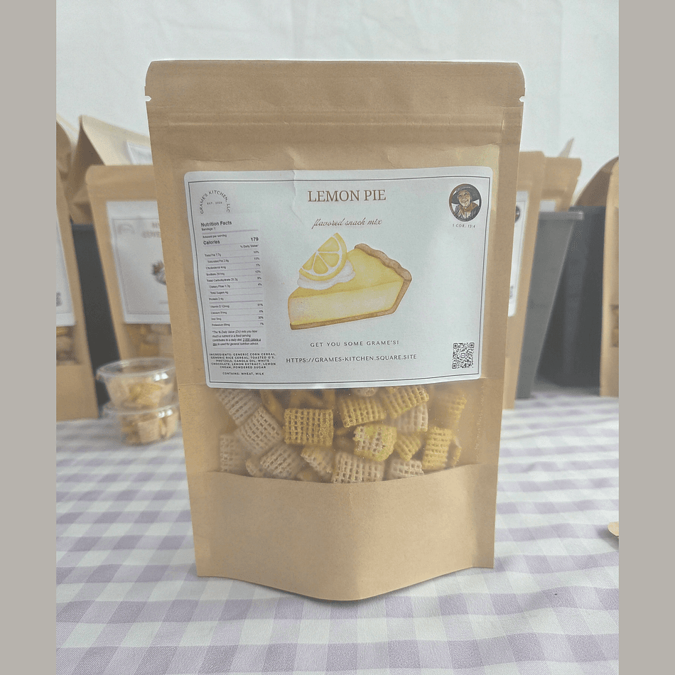 Sweet Lemon Snack Mix, Lemon Pie Flavor, Nut-Free Pretzel Mix, Tangy Dessert Snack, 2.5 oz Bag