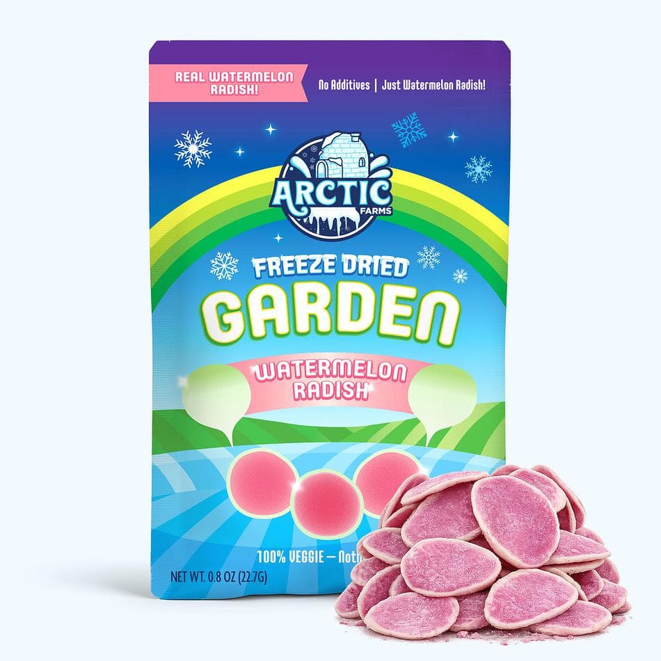 Freeze-Dried Watermelon Radish, Crisp, Peppery, Naturally Vibrant Veggie Crunch, Large Resealable Bag (0.8 oz)