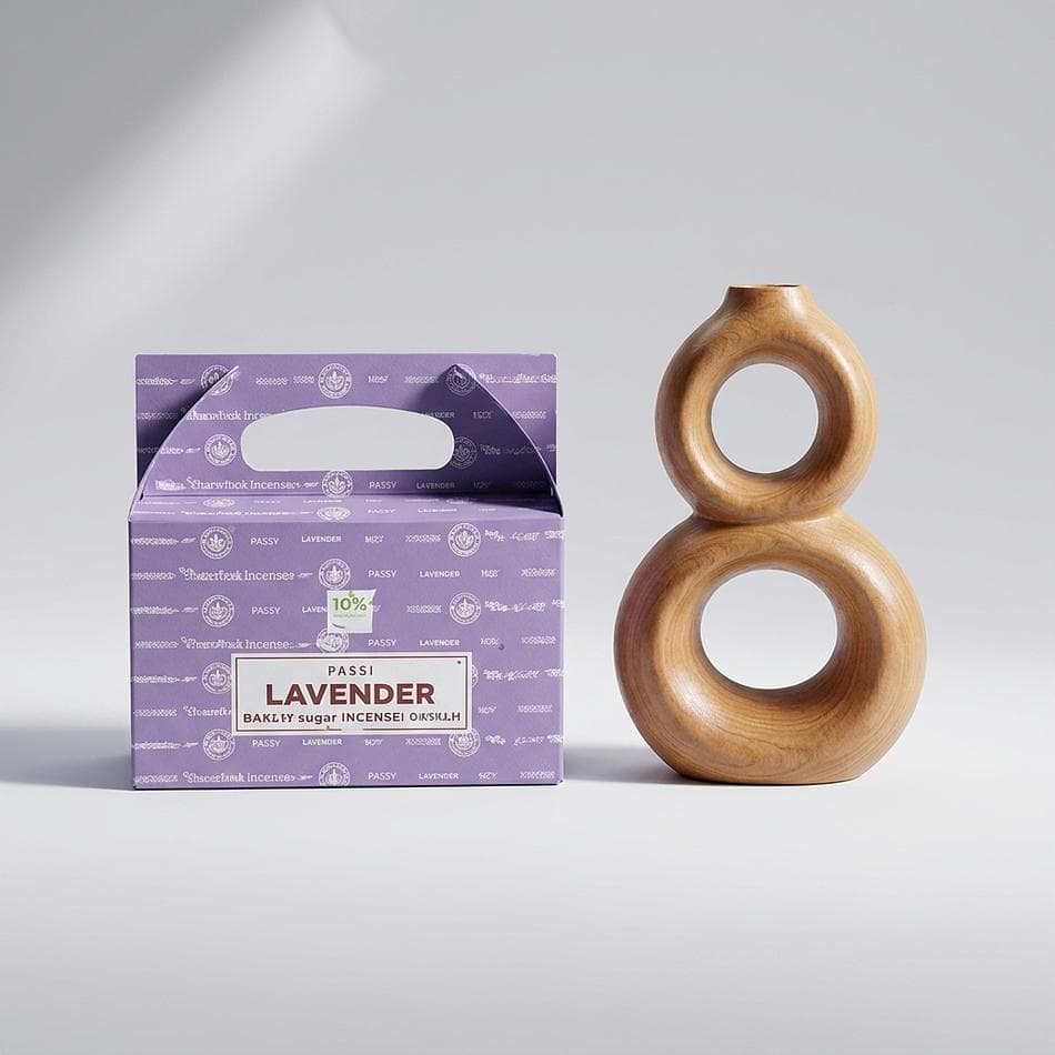 Lavender Backflow Incense Cones (Dhoop), Natural Aroma, Stress Relief, 24-Count, Waterfall Burner Cones