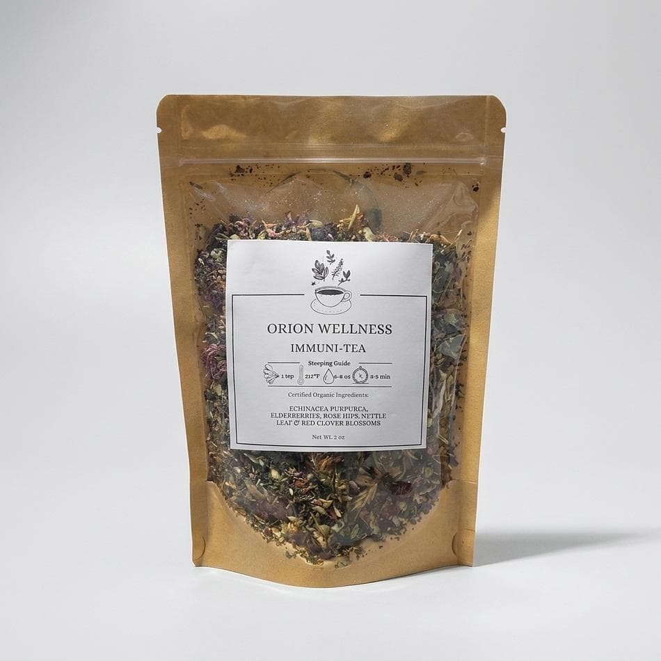 Immune Support Herbal Tea, Echinacea & Elderberry, Rose Hips Vitamin C, Loose Leaf, 2 oz