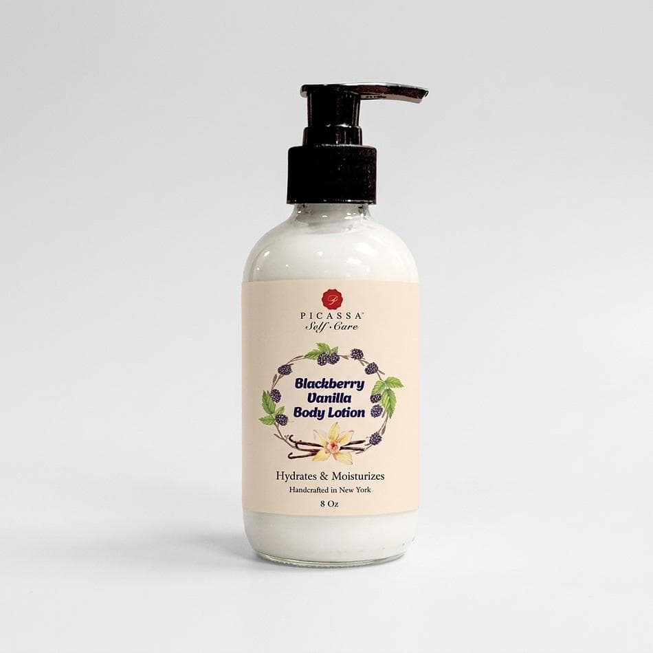 Organic Body Lotion, Cocoa Butter & Shea Butter, Dry Sensitive Skin Relief, Blackberry Vanilla Scent, 1 Jar
