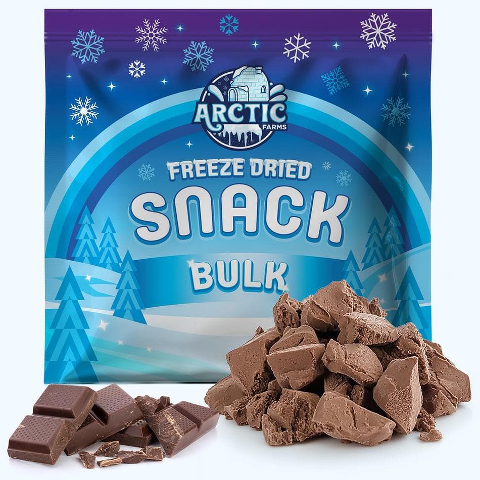 Freeze-Dried Chocolate Ice Cream Bites, Cream & Cocoa, Clean Label 5 Ingredients, Shelf-Stable Snack, Bulk Bag (1 lb)