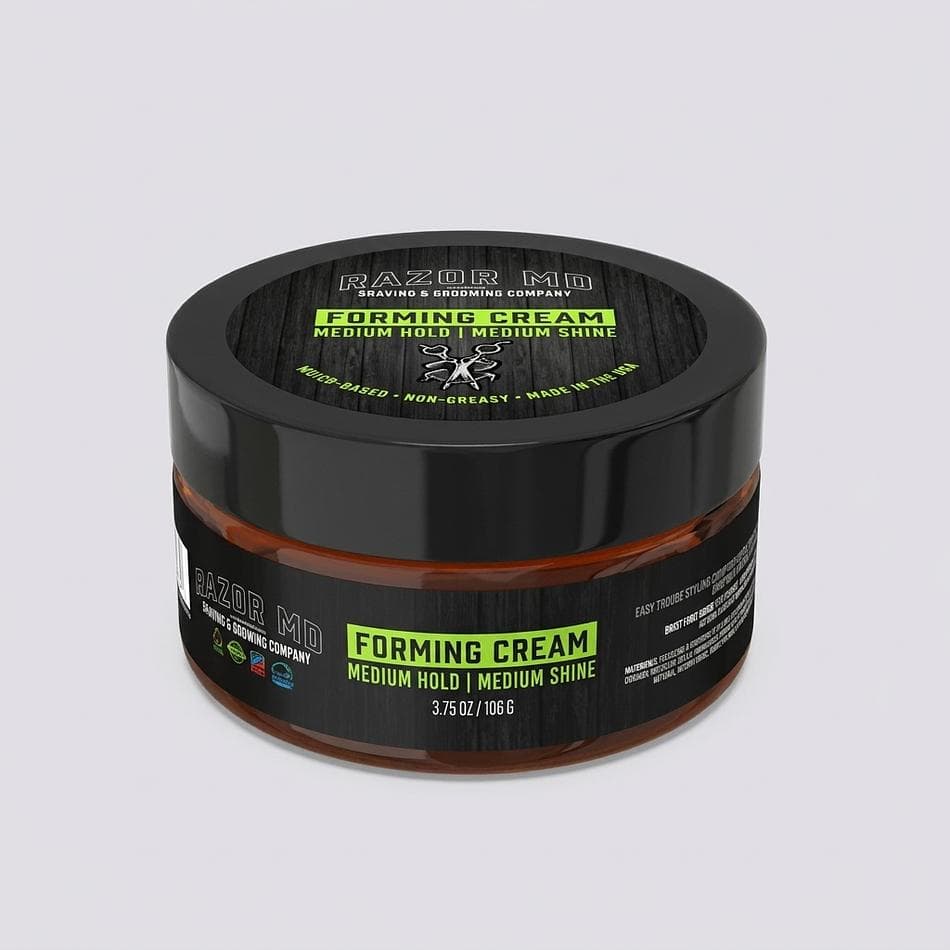Hair Forming Cream, Water-Based Medium Hold, Natural Low Shine, Washable No-Flake Styling Cream, 3.75 oz