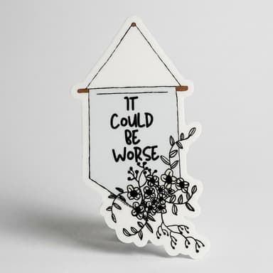 Waterproof Die Cut Vinyl Sticker, Removable, Dishwasher Safe, Funny Quote Decal, 4x4 in