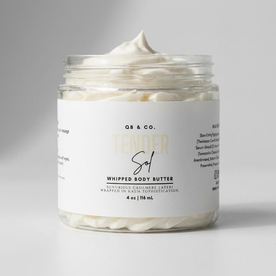 Whipped Body Butter, Shea & Cocoa Butter, Warm Vanilla Sandalwood Scent, Deep Moisture Glow, 2 oz 4 oz 8 oz