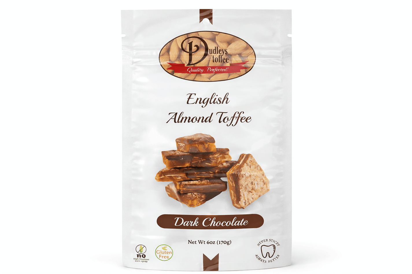 Dark Chocolate English Almond Toffee | 12 Pack Case