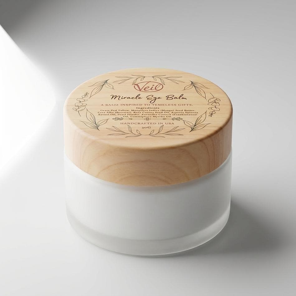 Tallow Eye Balm, Grass-Fed Tallow & Mango Butter, Overnight Under-Eye Moisture, Beeswax & Pearl Powder