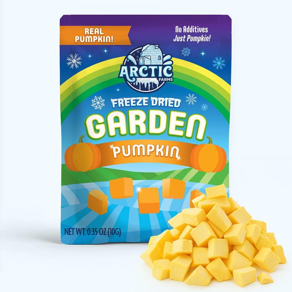 Freeze-Dried Pumpkin Pieces, Smooth, Earthy & Naturally Sweet Real Veggie Snack, Resealable Bag (0.4 oz)