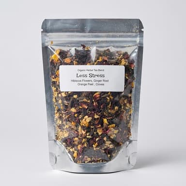Herbal Hibiscus Tea Blend, Ginger, Orange Peel & Clove, Heart + Digestive Support, Caffeine-Free
