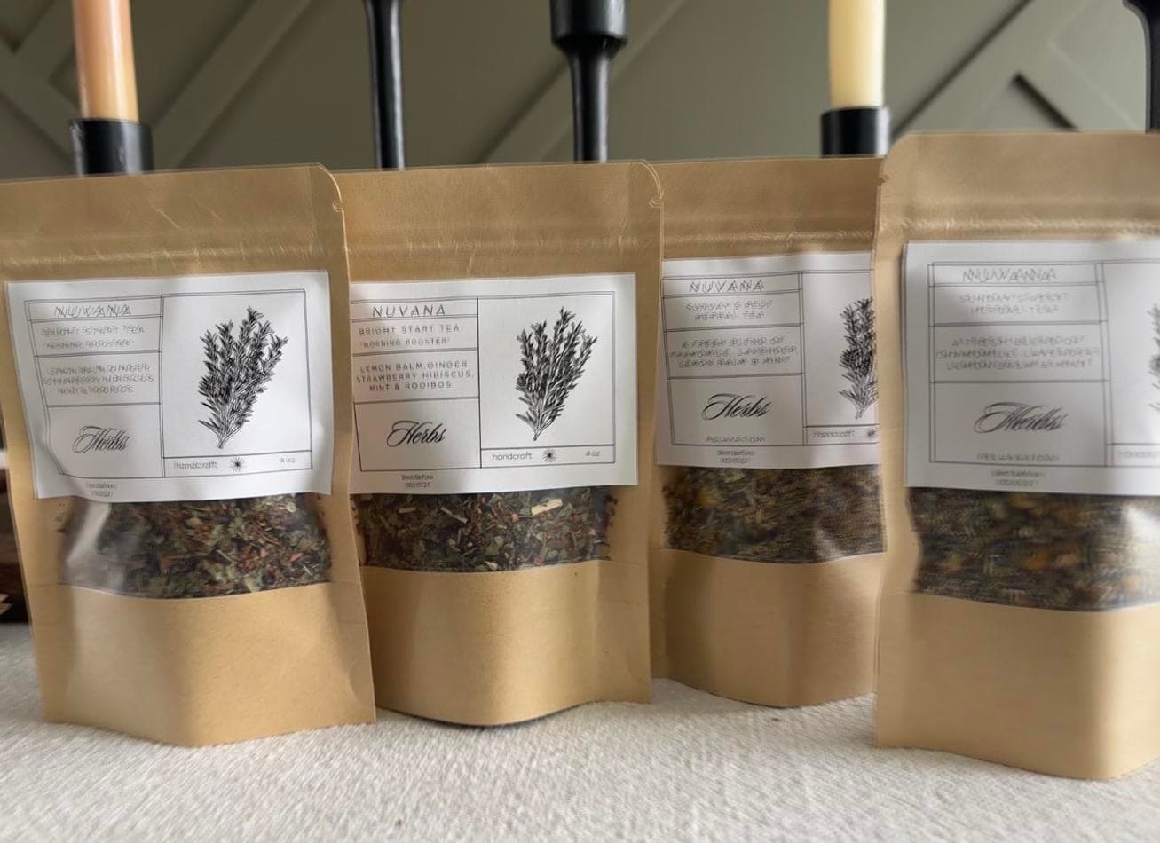 Nuvana Herbs Assorted Herbal Tea Pack
4 small. blends = 8 cups total