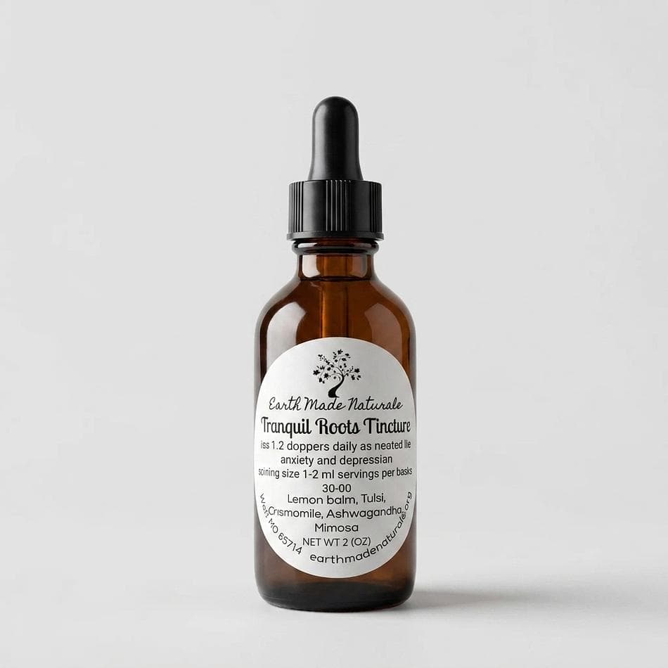 Herbal Calm Tincture, Lemon Balm & Chamomile with Ashwagandha, Tulsi & Mimosa, Stress Support, 55 Servings, Liquid Drops