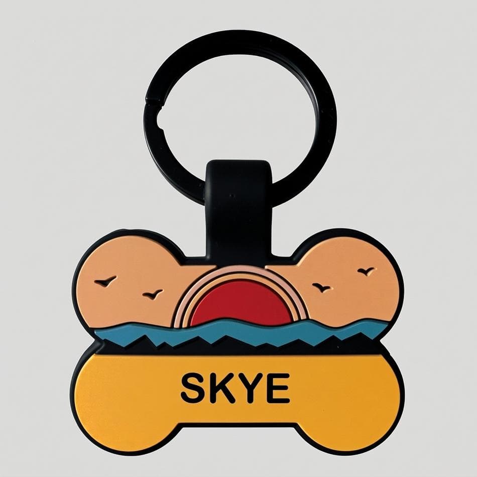 QR Code Dog ID Tag, Silicone, No App Needed, Battery-Free Smart Pet Tag, Water & Dust Resistant, Bone Shape, 1-Pack