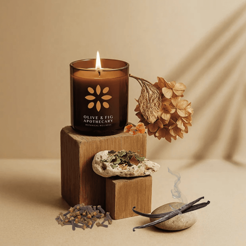 Olive & Fig Apothecary Ember Bean scented 2-wick 11 oz candle