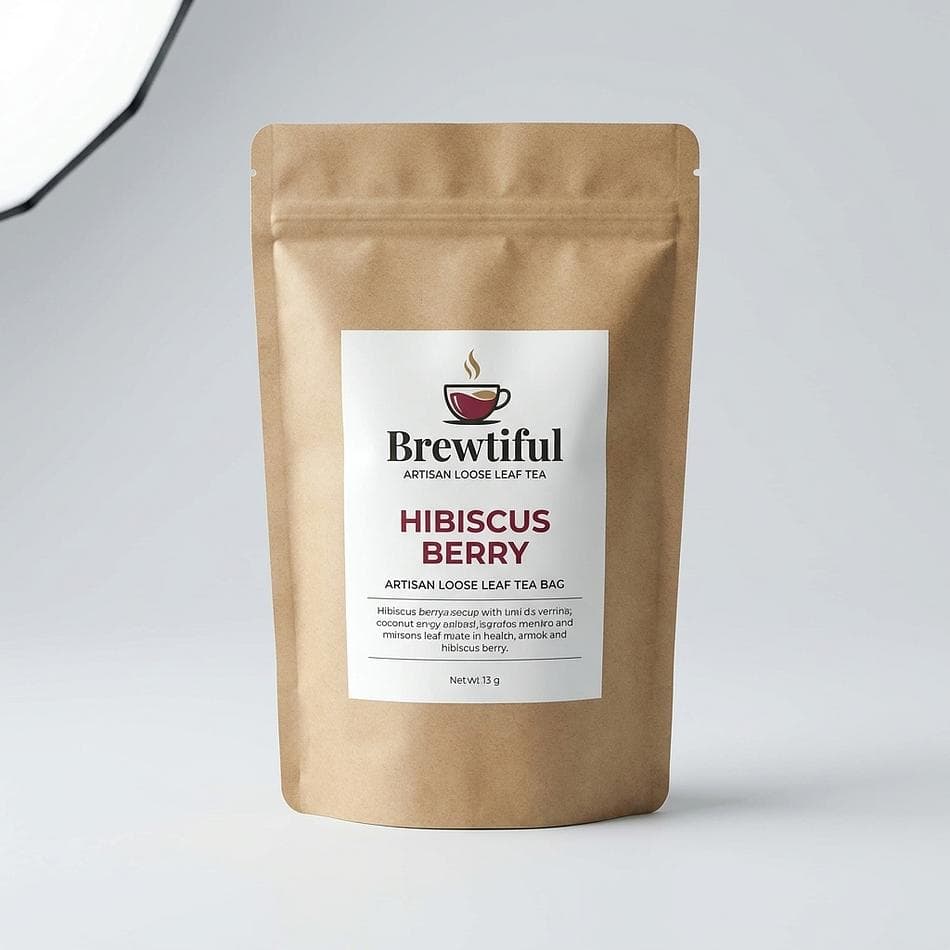 Organic Hibiscus Herbal Tea, Hibiscus & Rooibos, Berry Flavor, Caffeine-Free Iced or Hot, Loose Leaf 3 oz