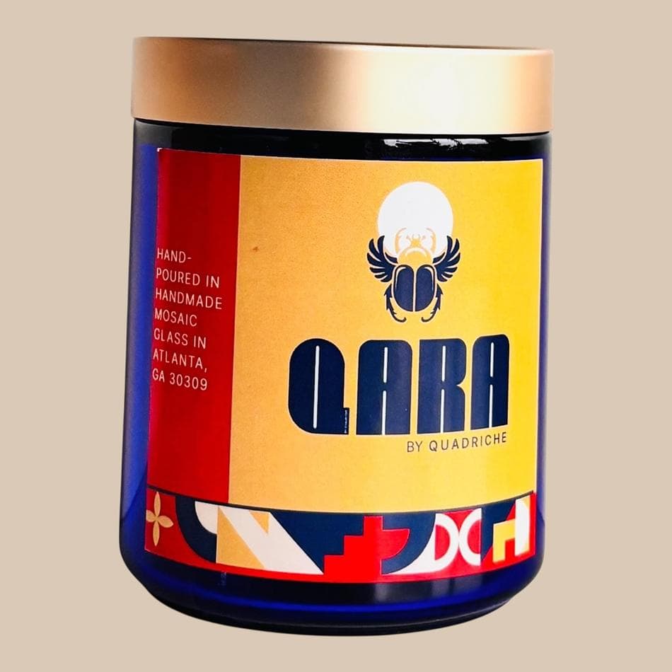 ORANGEWOOD RESERVE  by Quadriche Soy Jar Candle, Orange Peel & Red Currant, Bright Citrus + Woody Scent, Cobalt Glass, 8 oz