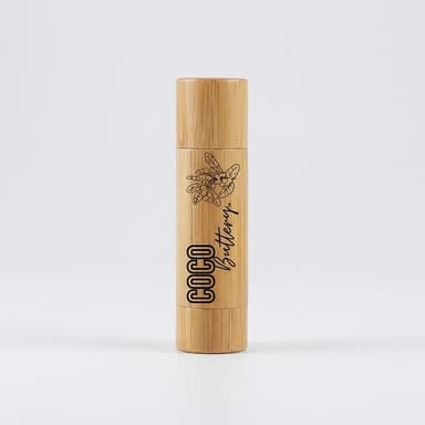 Lip Butter Balm, Shea & Cocoa Butter, Peppermint + Vanilla, Deep Hydration, Bamboo Tube, 0.15 oz