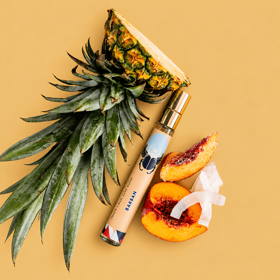 BARBAN Tropical Fruity Travel Perfume, Orange Pineapple Mango Coconut & Rum, Eau de Parfum Spray, TSA-Approved 10ml