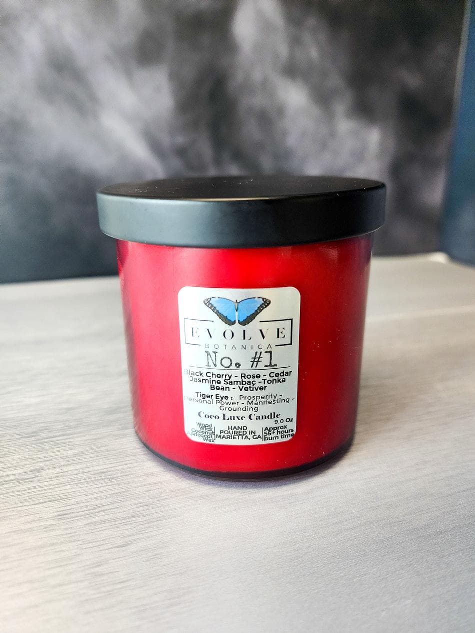 Coconut Wax Luxe Scented Candle, Tiger Eye Crystal, Clean Burn Home Fragrance, 9 oz Jar