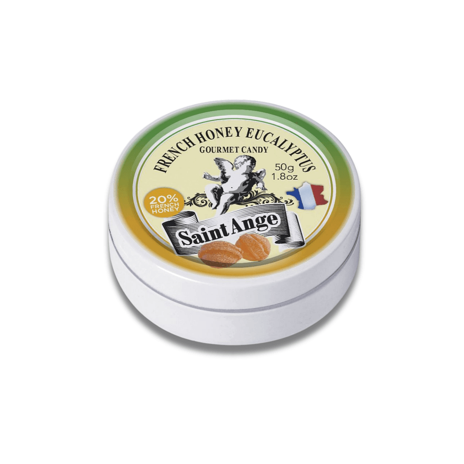 Honey Eucalyptus Throat Pastilles, Honey & Eucalyptus, Soothing Lozenges, Metal Tins, Single Tin 50g