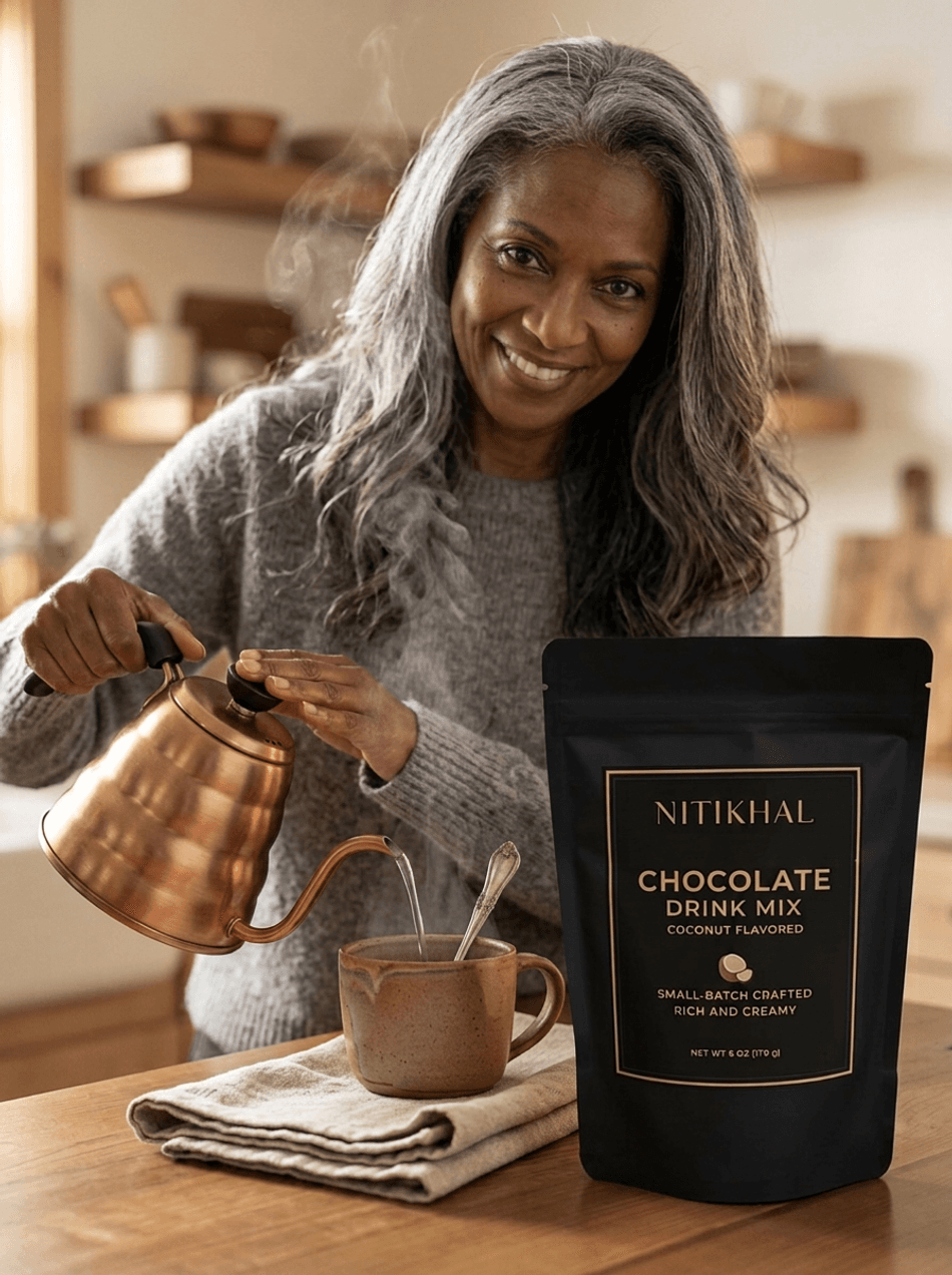 Coconut Hot Chocolate Drink Mix, Dutch-Processed Cocoa & Real Coconut, Velvety Smooth, Vanilla, 1 Bag