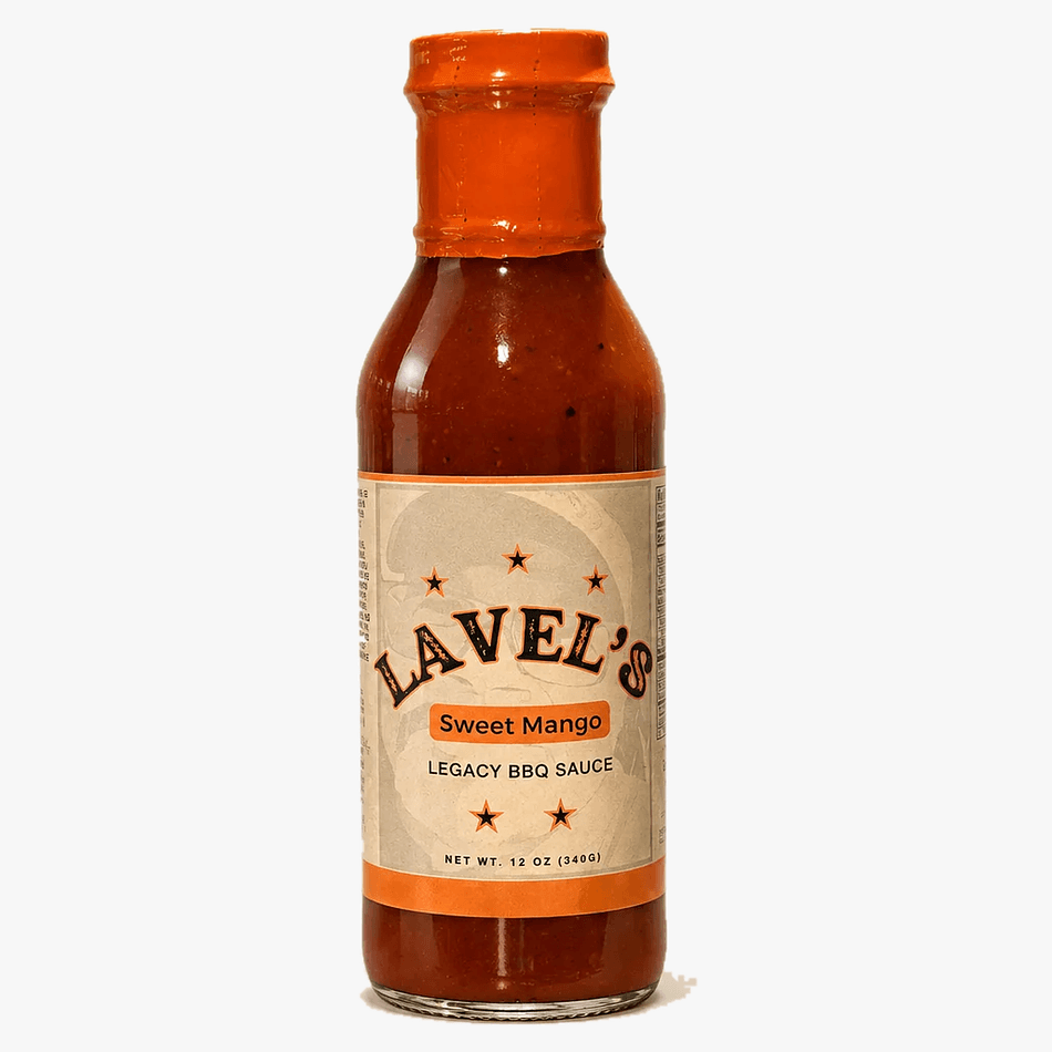 Mango BBQ Sauce, Real Mango Pulp & Coconut Aminos, Sweet & Tangy Glaze for Chicken Ribs Seafood, 12 oz Bottle