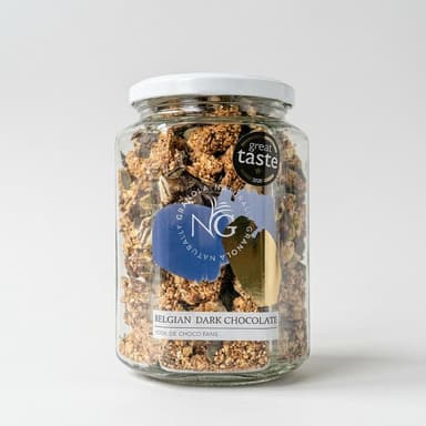 Dark Chocolate Granola, Belgian Dark Chocolate, Oats & Mixed Nuts, Chunky Handmade Clusters, 300g Jar