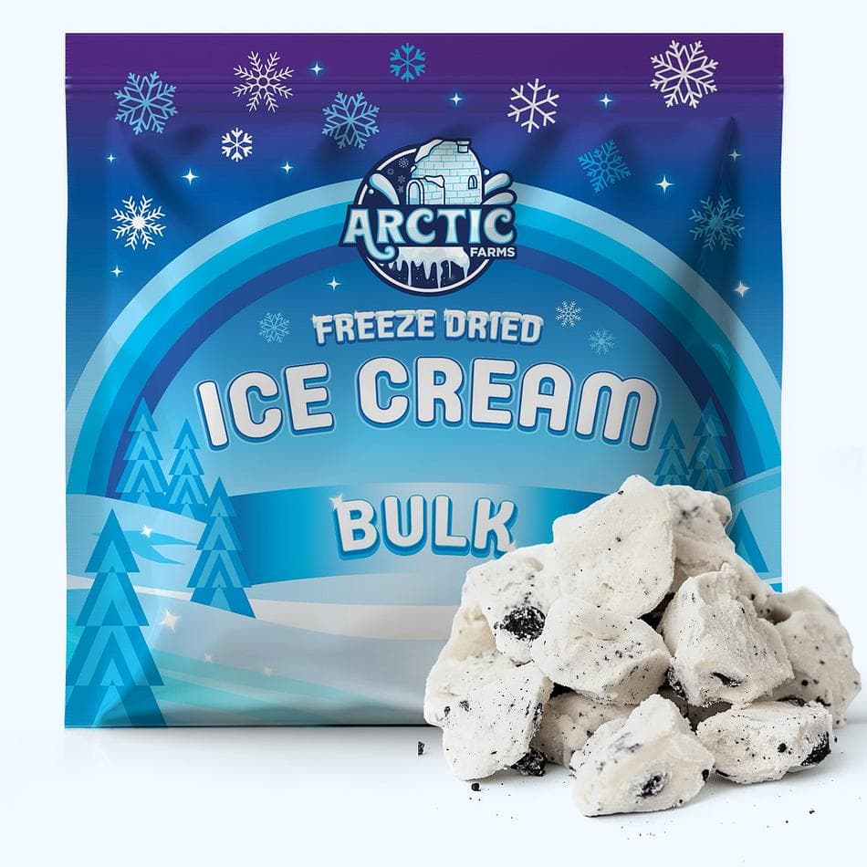 Freeze-Dried Ice Cream Bits, Cookies & Cream, No-Melt Crunchy Snack, Shelf-Stable, Bulk Bag (1 lb)