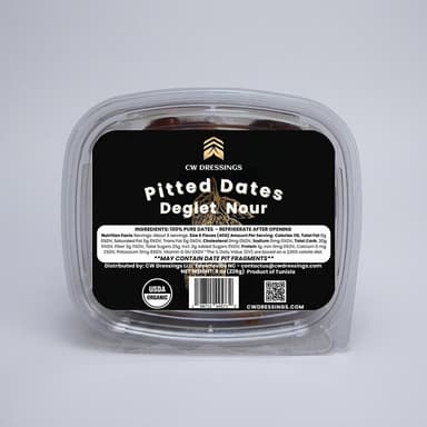 Organic Pitted Deglet Noor Dates, Raw & Unsulfured, Soft Chewy Snack, 8 oz Resealable Bag