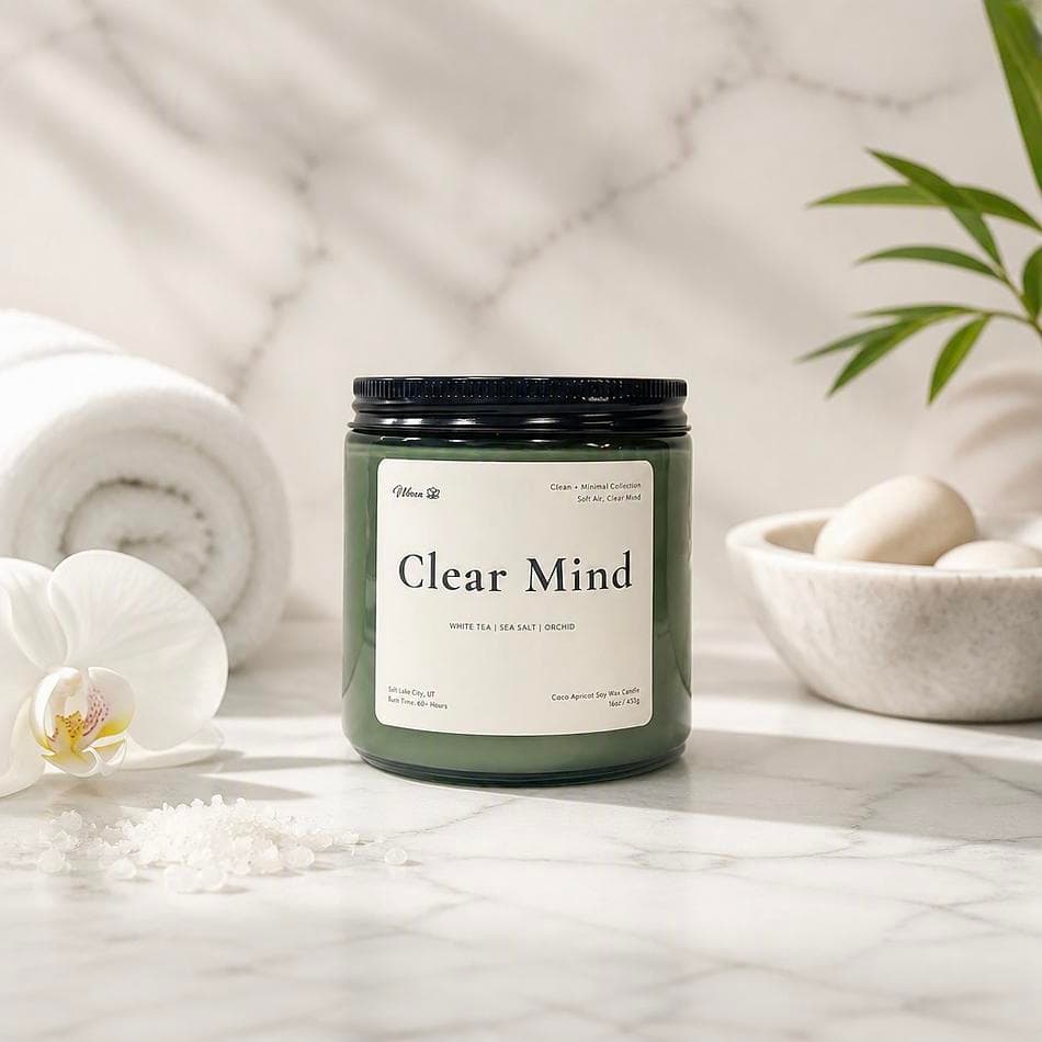 Clear Mind — Clean + Minimal Candle (16 oz Coco Apricot Soy Wax)