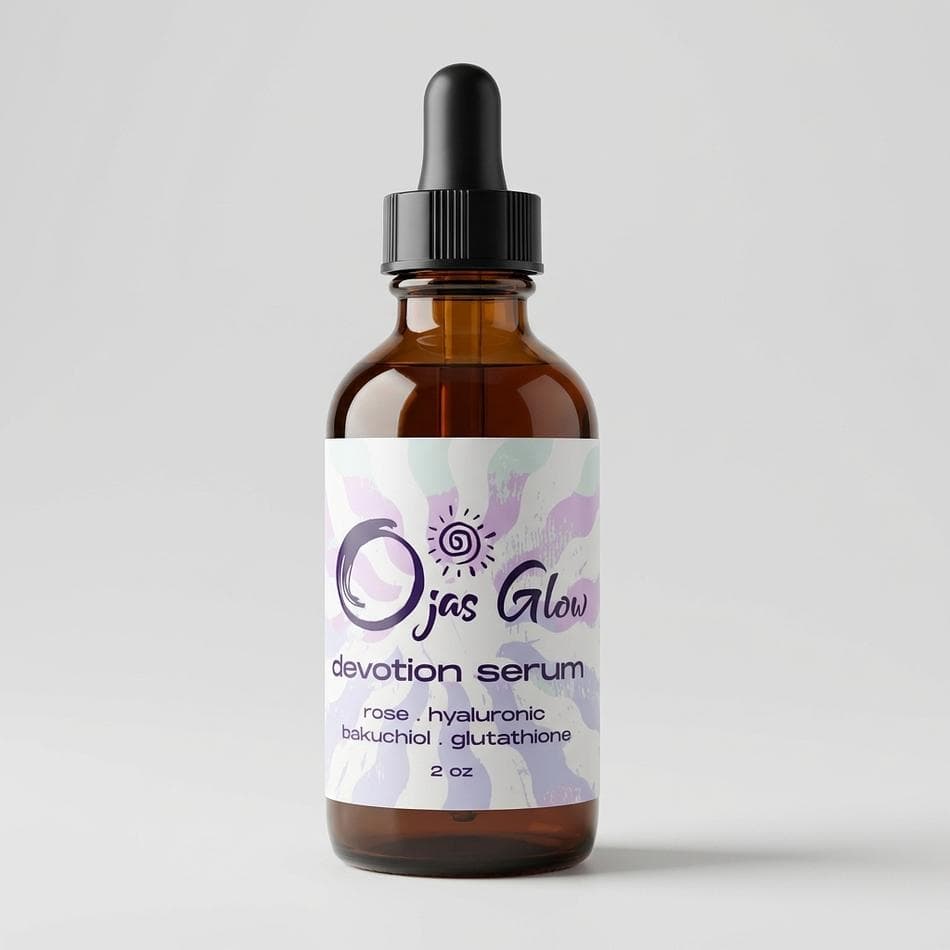 Hydrating Face Serum, Rose Hydrosol & Hyaluronic Acid, Bakuchiol + Glutathione, Glow & Firmness, 1 Bottle