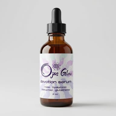 Hydrating Face Serum, Rose Hydrosol & Hyaluronic Acid, Bakuchiol + Glutathione, Glow & Firmness, 1 Bottle