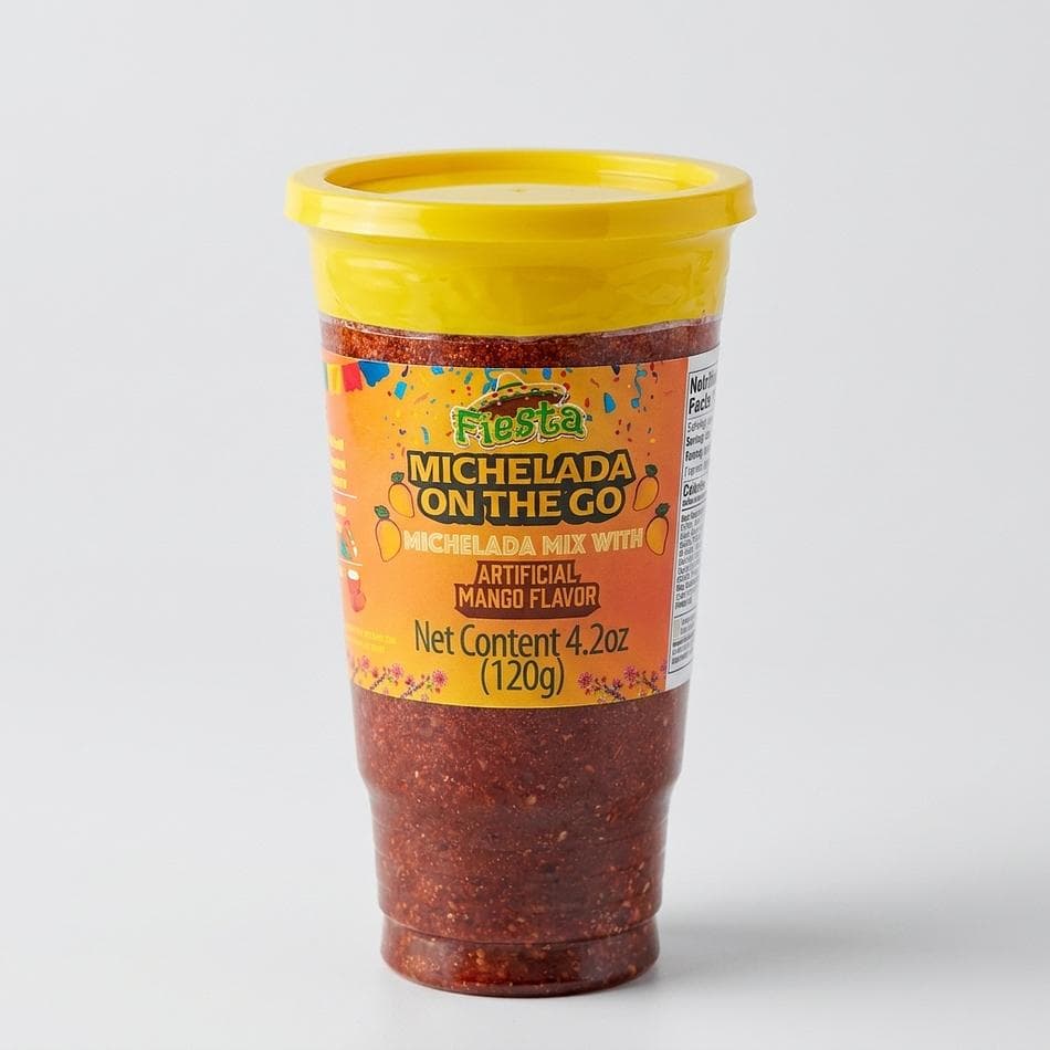 Mango Michelada On-The-Go Cup, Chili-Salt Rim, Just Add Beer, Single-Serve Party Drink Mixer