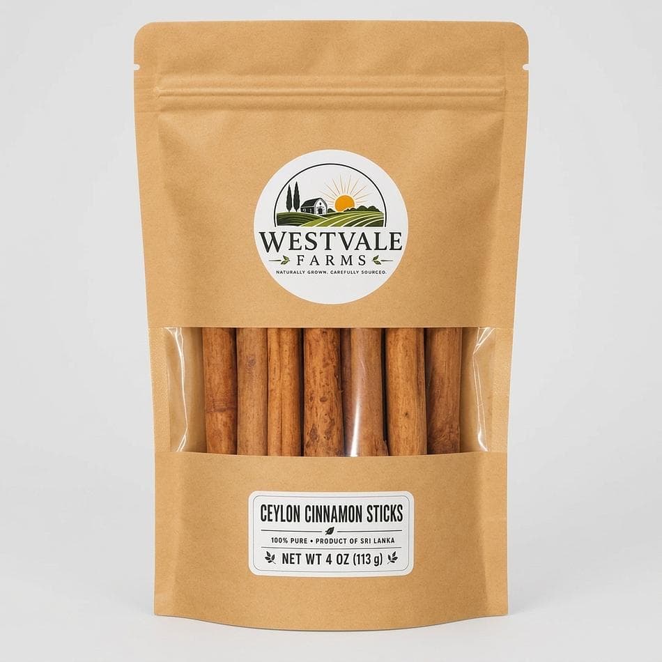 Ceylon Cinnamon Sticks (True Cinnamon), Cinnamomum Verum, Sweet Aromatic Quills, Sri Lanka, 4 oz Bag